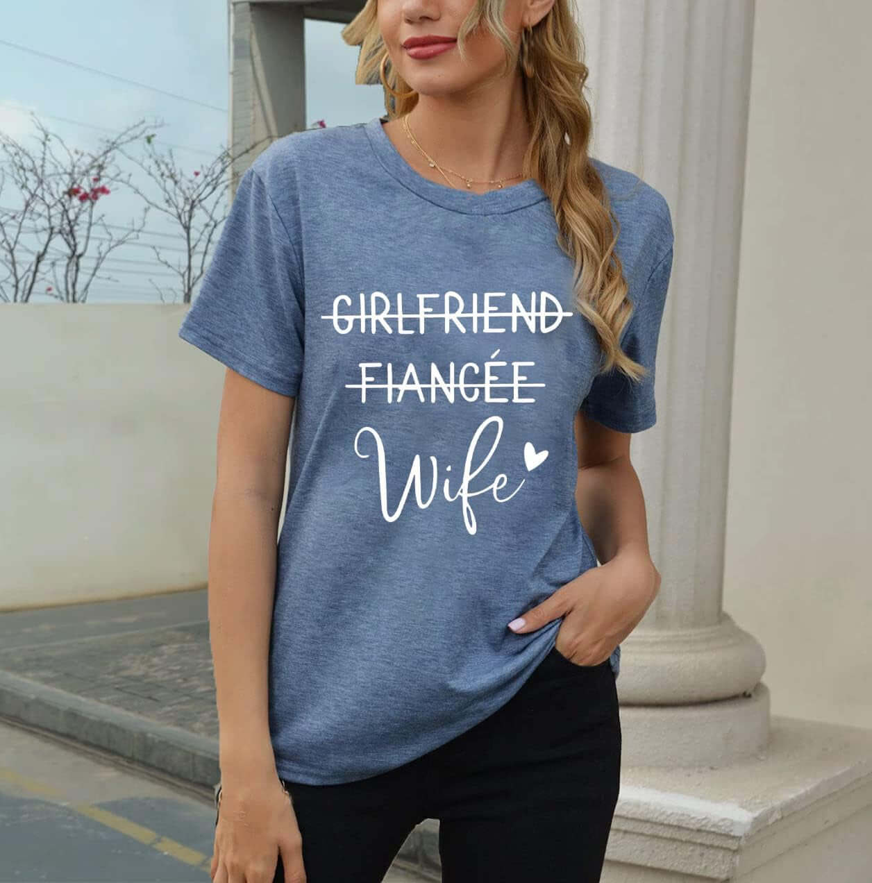 Girlfriend Fiancee Wife Shirt Women Bride Honeymoon Vacation Tees Valentine Gift